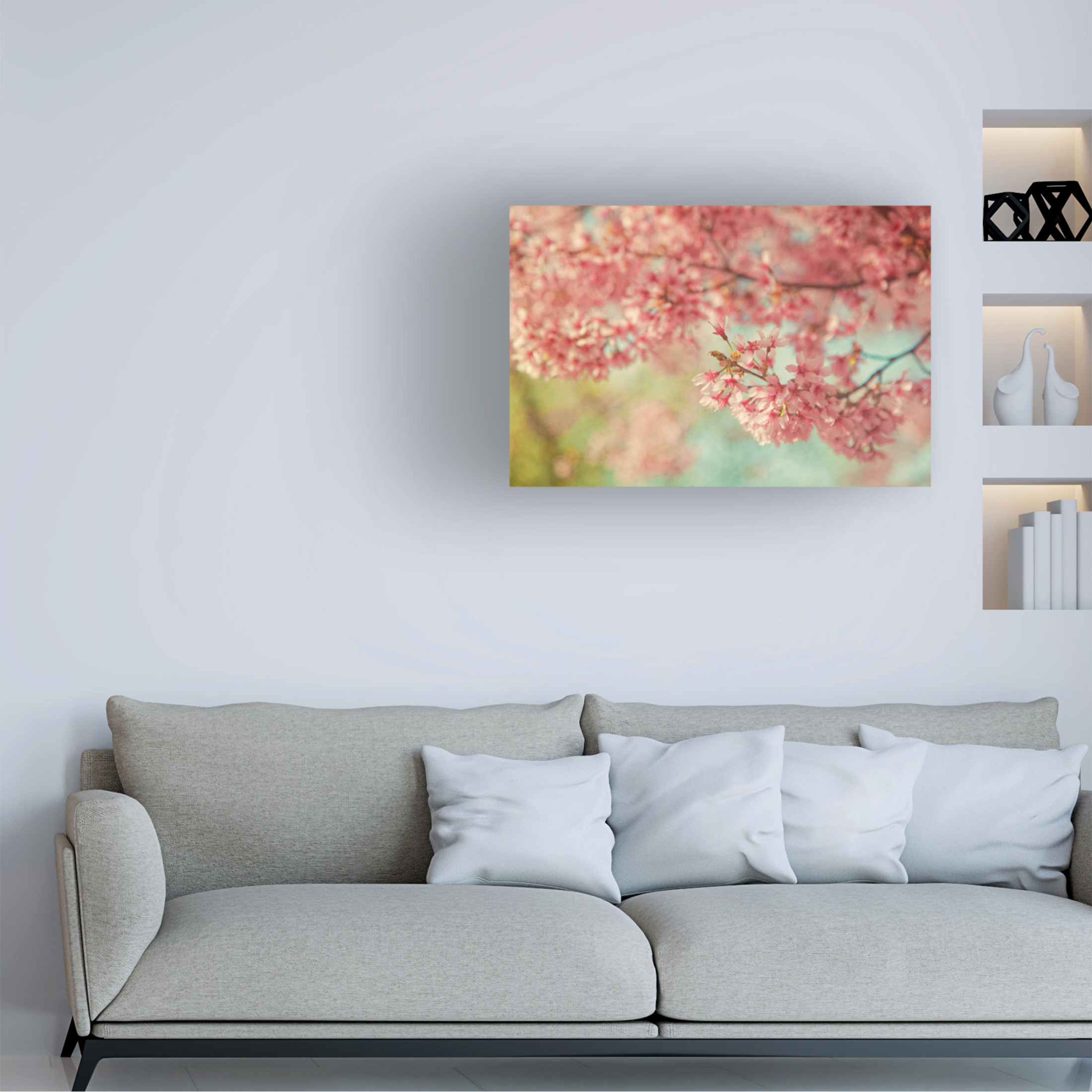 Canvas Wall Art - Carrie Ann Grippo-Pike 'Cheery Cherry Blossoms' Wall Art for Living Room, Bedroom, or Office Décor by Trademark Fine Art - 32 x 22 Inches