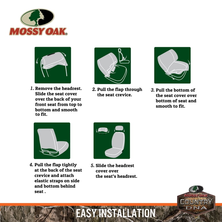 Mossy Oak Low Back Camo Bucket Seat Covers, 4-Piece Front Set photo 7