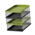 thumbnail image 4 of Organizador de archivos de escritorio, soporte para s, estantes para archivadores de periódicos, bandeja para cartas, para mesa, tienda, estu Black Green 4 Tier, 4 of 8