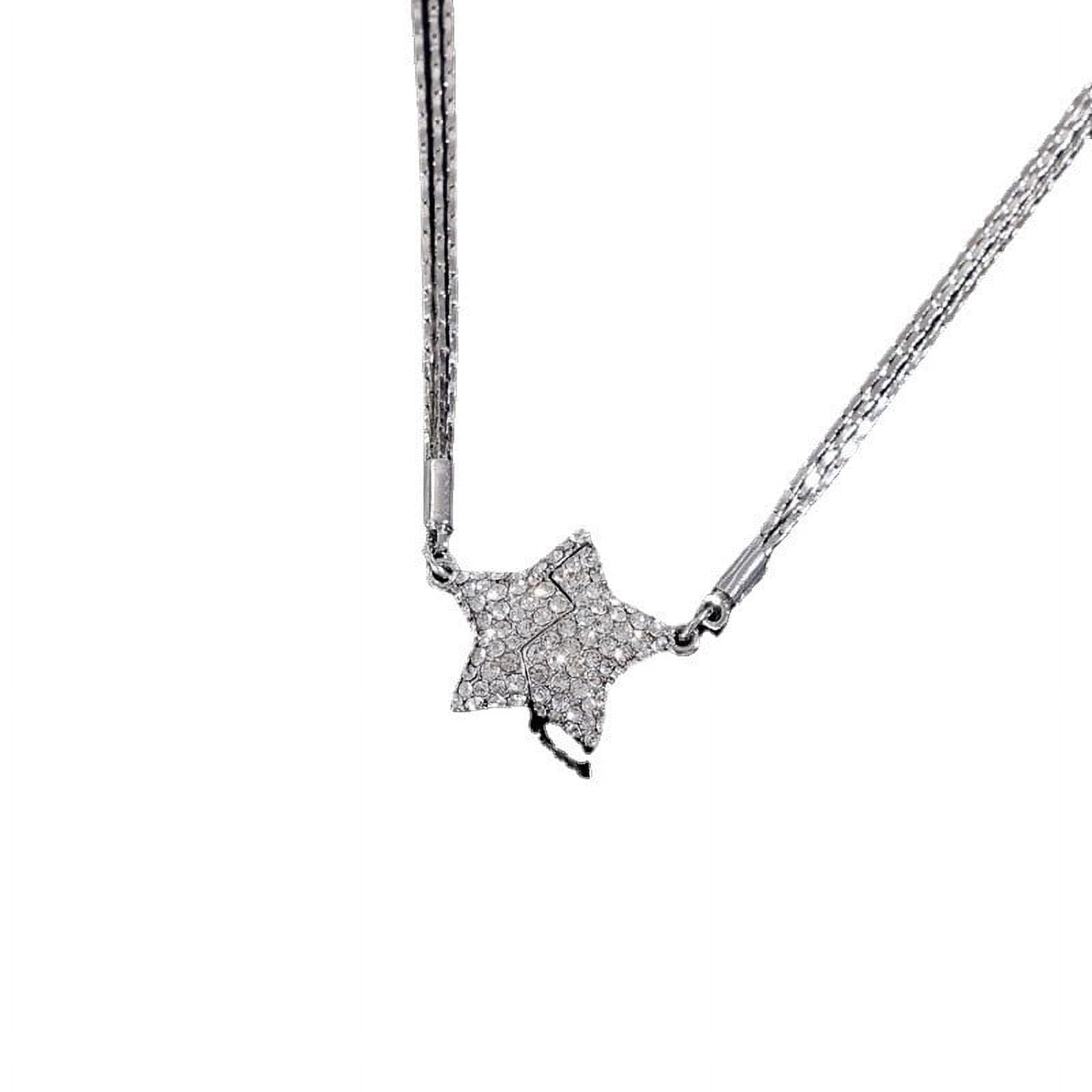 10Pcs Magnetic Layered Necklace, Fufafayo Magnetic Three Layer Necklace, Sparkling Metal Inlaid Collar Chain, Elegant Layered Jewelry for Women, Gift for Her, Magnetic Suction Necklace for Daily Wear