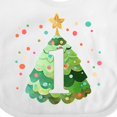 thumbnail image 4 of Inktastic 1st Birthday Green Christmas Tree with Yellow Star Boys or Girls Baby Bib, 4 of 4