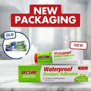 Secure Sensitive Denture Adhesive Cream with Aloe Vera & Myrrh, 12H Max Hold, Waterproof Seal - Zinc Free - For Uppers, Lowers & Partials - FSA HSA Approved - Food Grade Ingredients - 1.4 oz (1 Pack)
