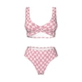 thumbnail image 4 of Rocae Irregular Plaid for Bikini Set for Women Two Piece Sexy High Swimsuits Split Crossover Bikini Medium, 4 of 9