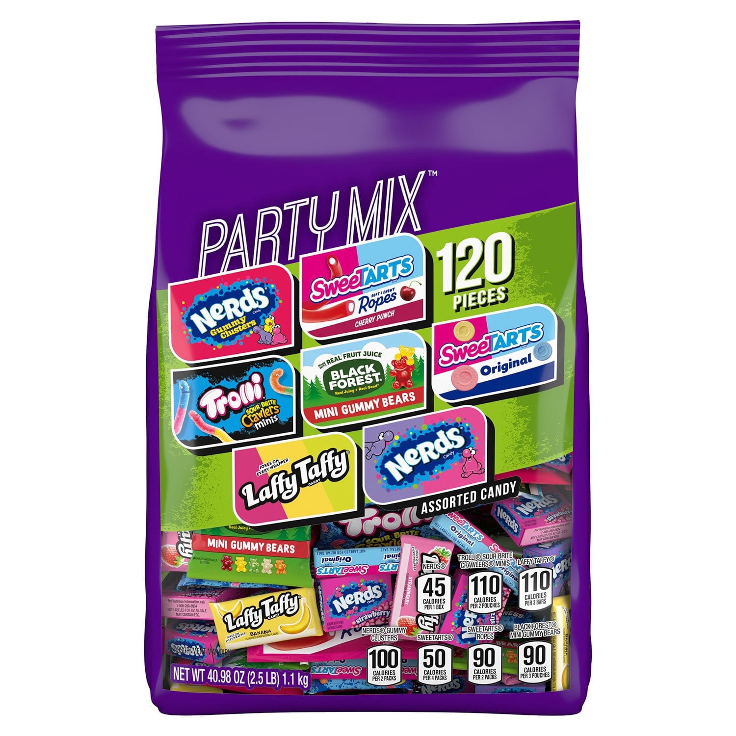 Ferrara Assorted Party Mix Variety Bag (40.9 oz, 120-pc)- With Olive White Bowl By OMA