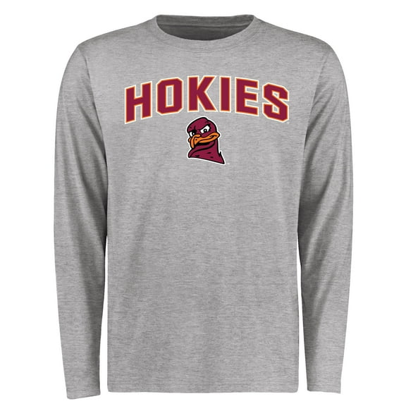Men's Ash Virginia Tech Hokies Proud Mascot Long Sleeve T-Shirt