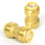 Muerk 2Pcs 1/2 inch Straight Tube Coupling Push-to-Connect Lead Free Brass, PEX Fittings