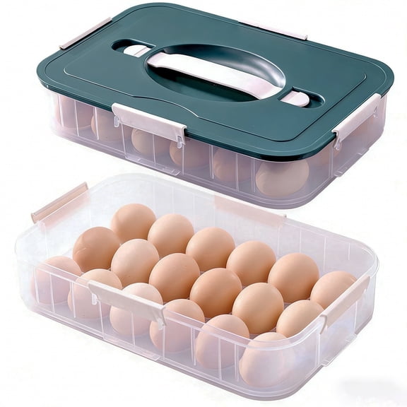Deviled Egg Tray Set – 2 Piece Carrier Holds 48 Eggs Total with Secure Lid, Portable