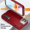 thumbnail image 2 of SaniMore for iPhone 11 6.1" 2019 Hybird Case, Rugged PC Back Shockproof TPU Shell Metal Hidden Kicksatnd Drop Resistant Anti-slip Heavy Duty Protective Case for iPhone 11, Red+Black, 2 of 8