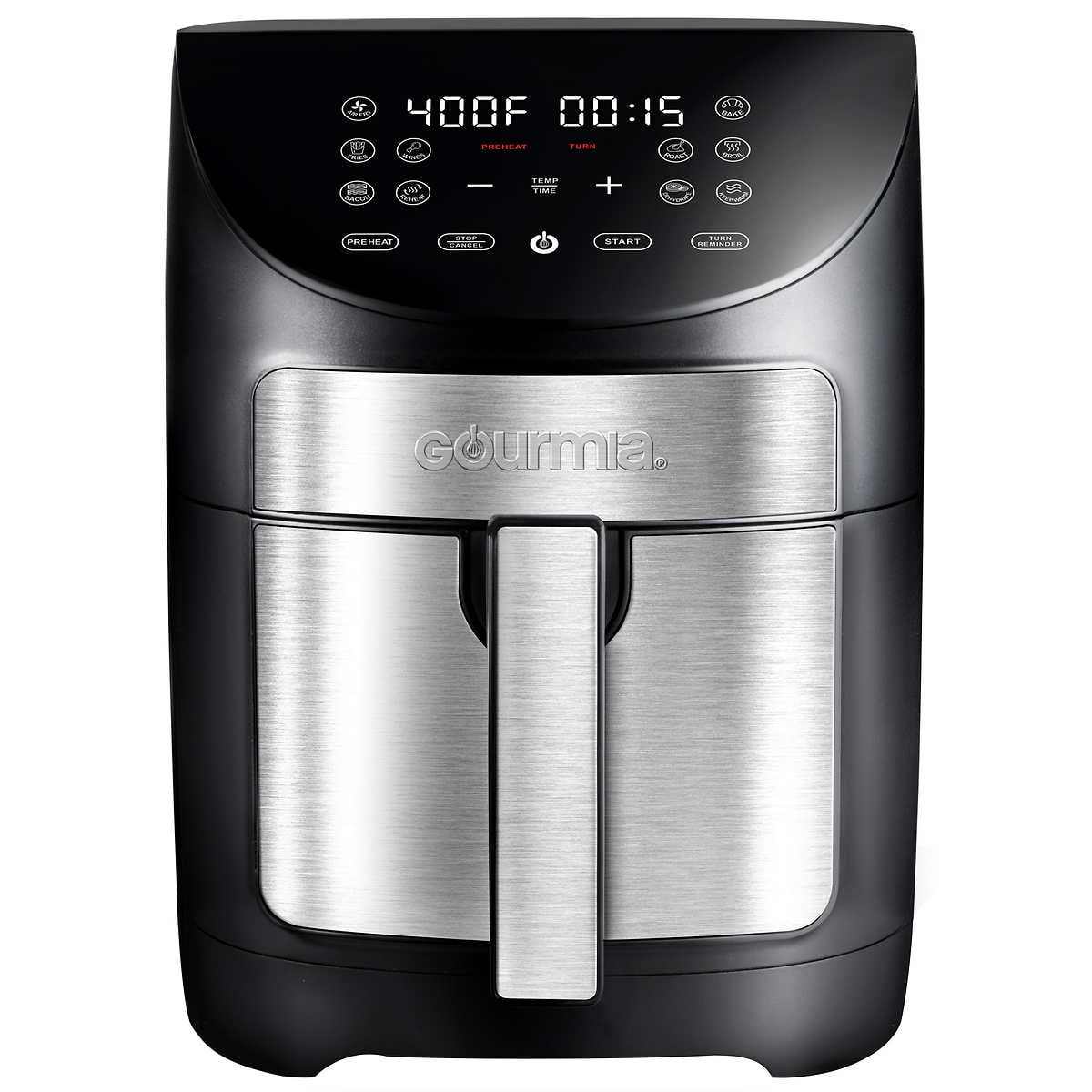 Gourmia 7 Quart Digital Air Fryer, Black - Preheat and Turn