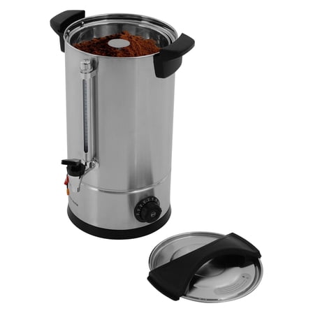 Miumaeov 25L/6.6Gal Large Coffee Urn Commercial Electric Coffee Maker Pot Stainless Steel Water Boiler Dispenser 1500W 110V