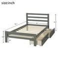 thumbnail image 4 of Wood Platform Bed Frame with 2 Storage Drawers, Headboard and Footboard, 4 of 8