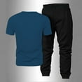 thumbnail image 4 of Stamzod Mens Fall Outfits 2 Piece Crewneck Short Sleeve Shirts and Joggers Sets Casual Sports Track Suits Mens Fashion Clothing Blue B M, 4 of 6