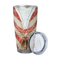 thumbnail image 2 of Picia Patriotic Butterfly Floral Pattern 20 oz Tumbler Stainless Steel Vacuum Insulated Coffee Ice Cup Double Wall Travel Flask Dual Lid Water Bottle, Eco-friendly Car Cup, 2 of 8