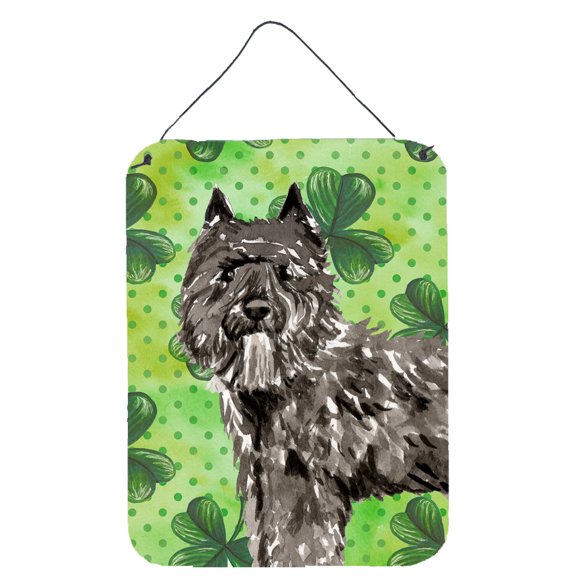 Shamrocks Bouvier des Flandres Wall or Door Hanging Prints