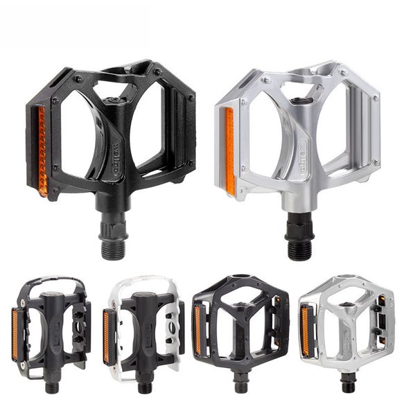 Wellgo Lightweight Aluminum Alloy Bike Pedals with Durable Bearings - Secure Grip, Comfortable Design for Mountain & Road Bikes, Easy Installation - M195 B249 (LU-968 Black)