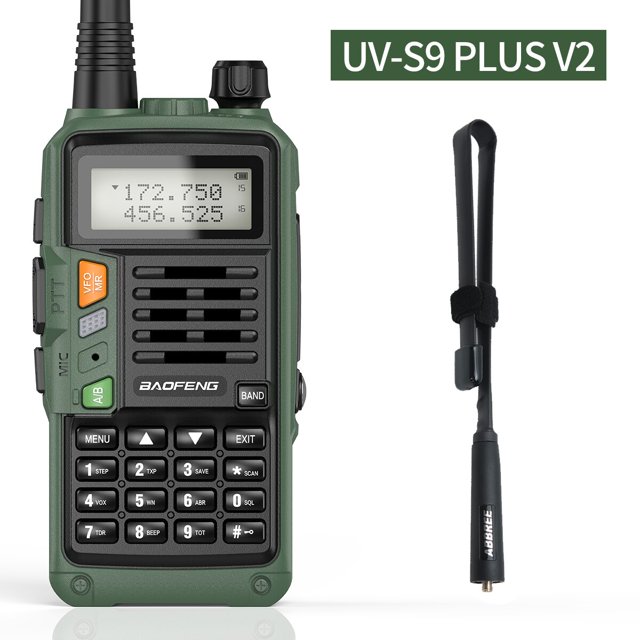 BAOFENG UV-S9 Plus V2 Potente portátil UHF VHF de doble banda 16KM de largo alcance impermeable Walkie Talkie Ham UV-5R Radio bidireccional Tan Jianjun unisex