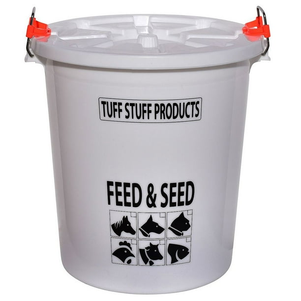 Tuff Stuff Products FS12 Seed and Animal Feed Drum Bucket with Lock Lid