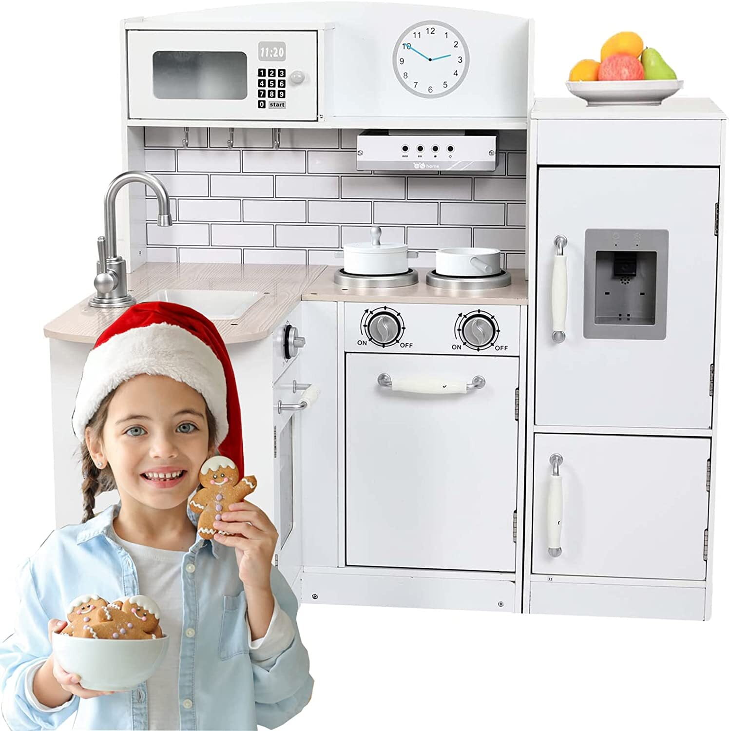 Homfa Kids Kitchen Playset Girls&Boys Pretend Cooking Toy Kitchen Set