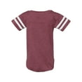 thumbnail image 2 of Rabbit Skins, Baby Soft Short Sleeve Football Bodysuit, Vintage Burgundy Blended White, 12 Months, 2 of 4