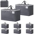 thumbnail image 1 of 8PCS Bolsas de Mudanza XXL Grande - Cajas para Mudanza de Gran Capacidad, Cajas Mudanza Plegables con Asas Reforzadas y Bolsillo para Etiquetas, Impermeables Organización del Hogar u Viajar (Gris), 1 of 4