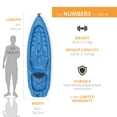 thumbnail image 3 of Lifetime Lotus 8 ft Sit On Top Kayak, Blue, Set of 2 (90172), 3 of 16