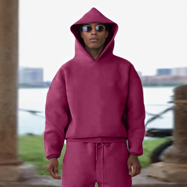 WILLBEST Sudaderas para Hombre Otoño e Invierno Casual Pareja Moda Sudadera con Capucha Sudadera De Color Sólido Sudadera Suelta Chica