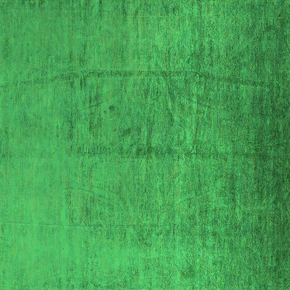 Ahgly Company Indoor Square Oriental Green Industrial Area Rugs, 3' Square