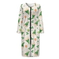 thumbnail image 3 of Yuyamidu St. Patrick's Day Long Sleeve Bathrobe for Women Ladies Kimono Robe Green Leaf Sleepwear for Pregnancy Casual Long Spa Robe Size XL Lightweight Mid-Calf Length Nightgown, 3 of 7
