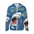 thumbnail image 2 of Uemuo Great White Shark Pattern Women's Full Zip UPF 50+ Sun Protection Hoodie Jacket Long Sleeve Sun Shirt Hiking Outdoor Performance with Pockets-XX-Large, 2 of 9