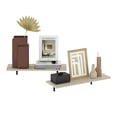 thumbnail image 5 of Furinno Rossi 23-Inch Wall Mounted Floating Display Shelves, Metropolitan Pine, Set of 2, 5 of 6