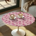 thumbnail image 2 of SEANATIVE 2 PCS Round Tablecloths 24 Inch Cocktail Table Topper Cap Decorative Bar Table Covers with Elastic Edged for Indoor Outdoor Parties, Cowboy Hat Boots Love Valentine's Day Pink, 2 of 7