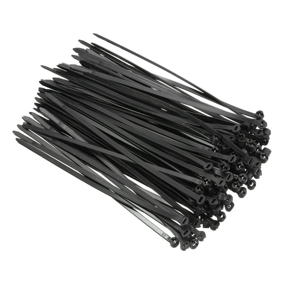 Uxcell 100Pcs Push Mount Zip Ties 8 Inch Cable Zip Ties Mounts Nylon, Black