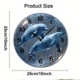 thumbnail image 2 of ZXCXRQFa Cute Dolphins Swimming Ocean Wall-Clock for Girls Bedroom Analog Battery Operated 10 Inch - Round Wood Wall Clock Silent Non-Ticking Bathroom Bedroom Decor, 2 of 7