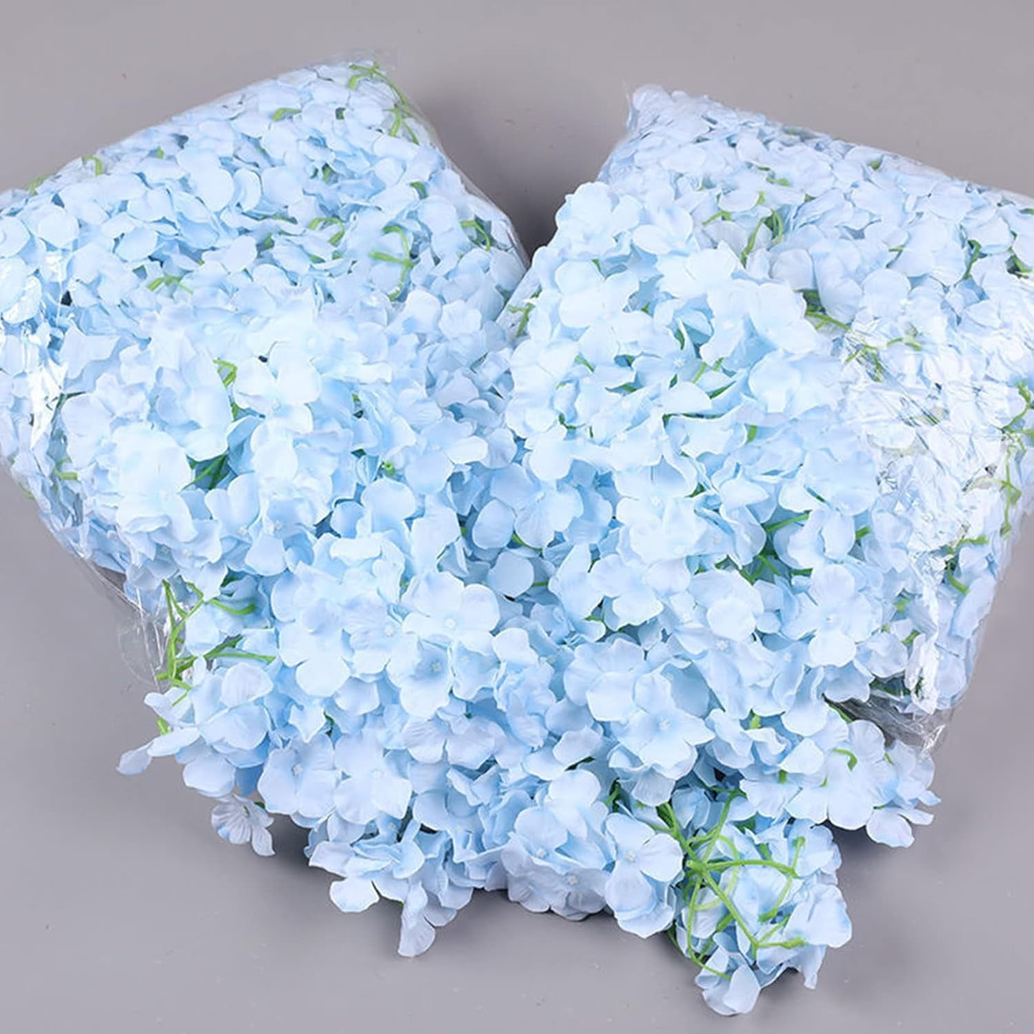 Silk Hydrangea Heads Artificial Flowers Heads and Stems Fake Hydrangea Flowers for Home Wedding Decor (Pure White)