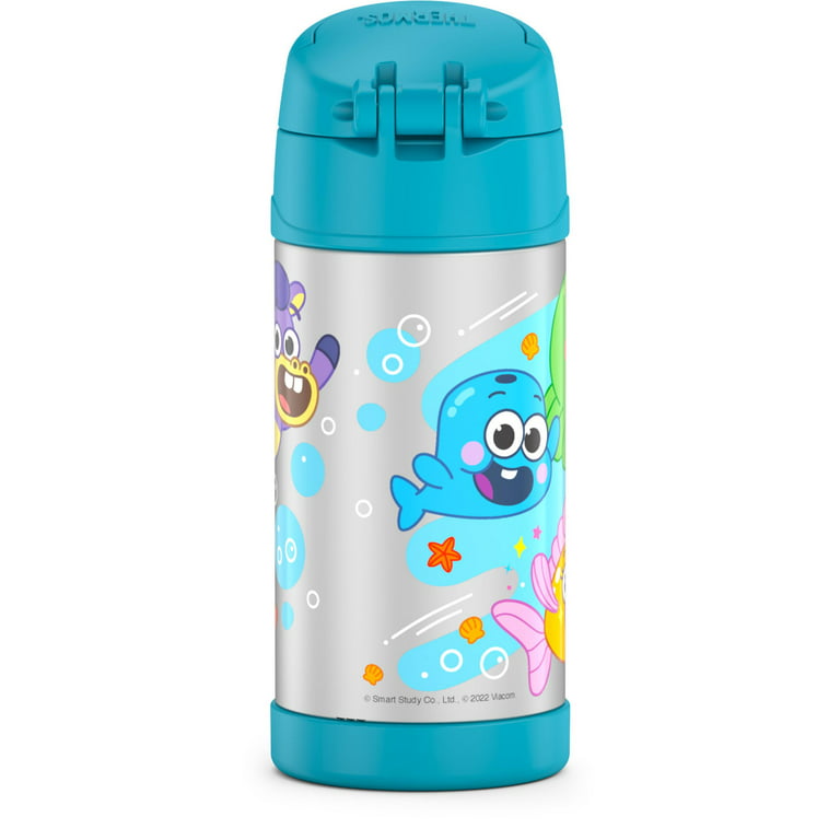 Thermos Kids Stainless Steel Vacuum Insulated Funtainer Straw Bottle,  Dinosaurs, 12oz