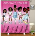thumbnail image 3 of 4PCS Cute Black Girl Shower Curtain Set, Ballerina Ballet Dancer Afro Black Woman African American Bathroom Decor, Waterproof Fabric Pink Shower Curtain, Non-Slip Bath Mat Toilet Rug, 3 of 8