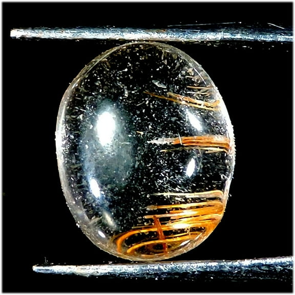 8.10 Carat Natural Copper Rutile Quartz Oval Shape Cabochon Loose Gemstone