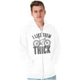 thumbnail image 5 of I Like Them Thick Fat Tires Cyclist Zip Up Hoodie Men's Women's Brisco Brands L, 5 of 6