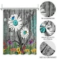 thumbnail image 3 of Teal Gray Shower Curtain Colorful Farmhouse Floral Waterproof Bathroom Curtain 72"x72", 3 of 5
