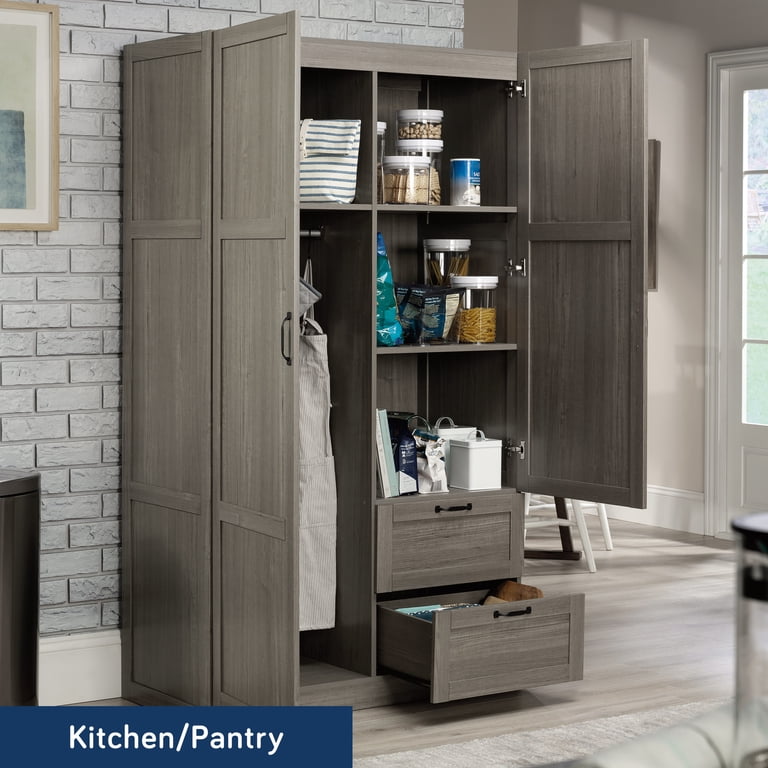Sauder, Wardrobe Storage Cabinet, 40 in L, Silver Sycamore finish