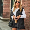 thumbnail image 5 of XBASW Women's Denim Vest Oversized Casual Waistcoat Classic Button Jeans Sleeveless Jacket for Spring Summer XS- XL, 5 of 12