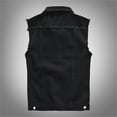 thumbnail image 3 of QJUHUNG Men‘s New  Denim Vest Casual Cowboy Jacket In Shoulder Blouse, 3 of 6