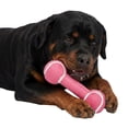 thumbnail image 3 of One Paw, Barbell Dog Toy, Rubber and Polyester, Fun Toy, Pink, for Dogs, 3 of 7