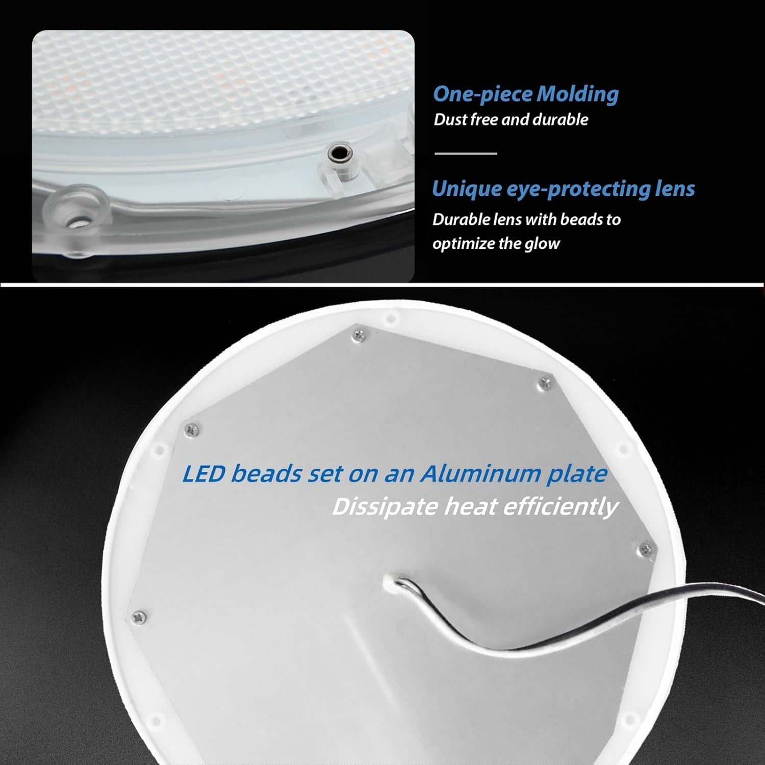 Dream Lighting RV 12V LED Ceiling Panel Light – 800 Lumens Warm White, Surface Mount, 8.5 Inch Square