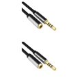 thumbnail image 2 of Monstrate Cable de extensión para auriculares, aleación de aluminio, audio, altavoz de 3,5 mm, cable macho a hembra, 3 metros, rojo y negro Type1 NO1, 2 of 6