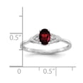 thumbnail image 3 of Solid 14k White Gold Garnet January Red Gemstone Diamond Engagement Ring Size 6 (.01 cttw.), 3 of 6