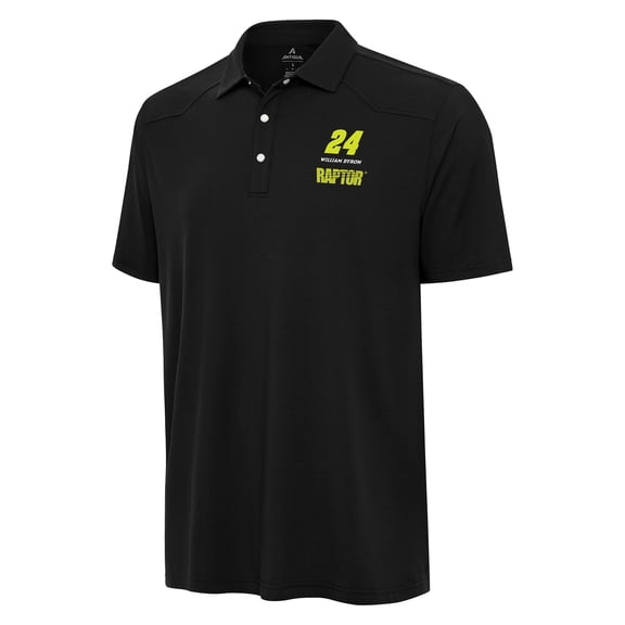 Men's Antigua Black William Byron Western Polo