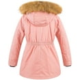 thumbnail image 2 of Chrisuno Girl's Winter Parka Coat Puffer Jacket Padded Overcoat With Hood Pink 14/16, 2 of 5