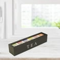 thumbnail image 2 of Wooden Tea Storage Box, Tea Bag Organizer, Wooden Tea Box with 5 Compartments Tea Storage Organizer, Tea Chest Organize Tea, Jewelry, Coffee Tea Bag Storage Box (White), 2 of 8