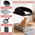 thumbnail image 6 of SHOUFTW 24 Inch Stainless Steel Cat Litter Box with Lid, Extra Large Enclosed Cat Litter Pan, High Wall Anti-Splash Design, Odor Control, Anti-Leakage, Includes Scoop and Mat, Black, 6 of 9